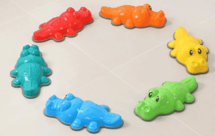 Hot Sale Kids Sensory toy Stepping Stones Crocodile Crossing Stone Color 6 - Piece Set