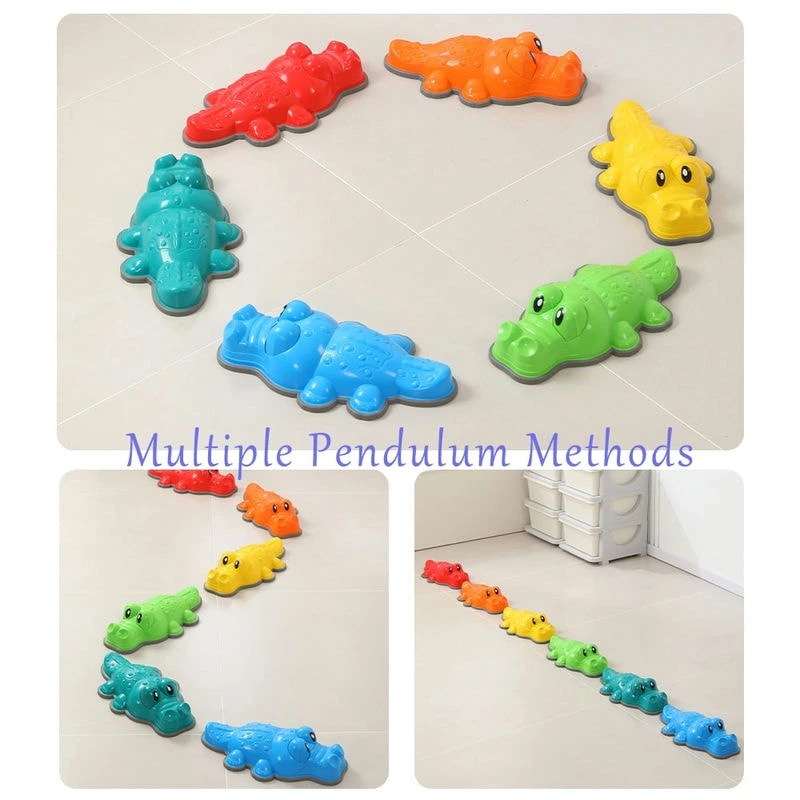 Hot Sale Kids Sensory toy Stepping Stones Crocodile Crossing Stone Color 6 - Piece Set